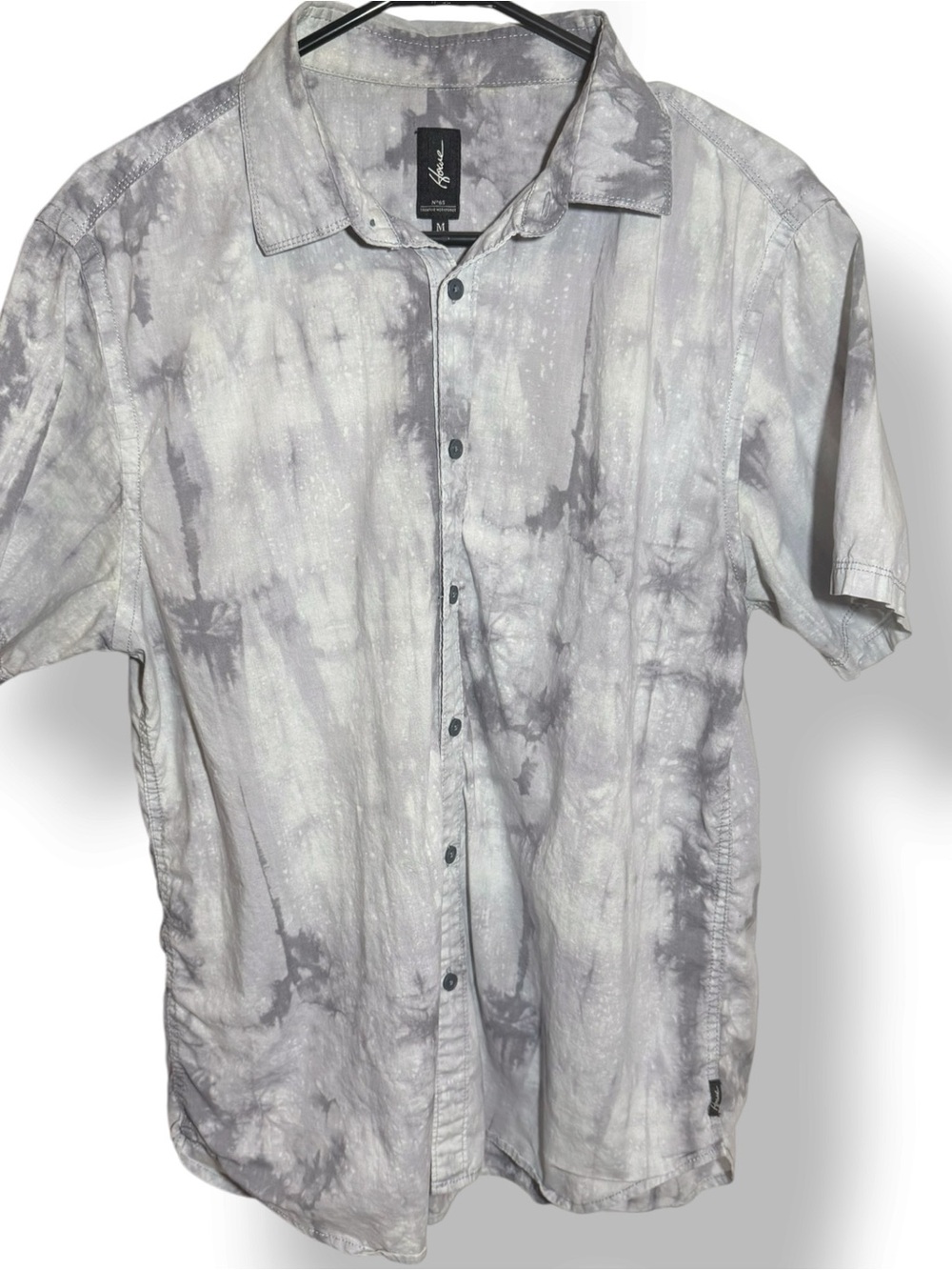 Howe No 65 Creative Workforce Gray Tie Dye Button Up Shirt